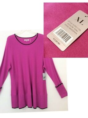 NWT $148 ZOZO Magenta Long-sleeve Tunic Sweater XL